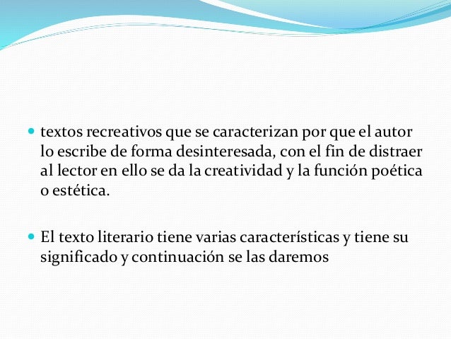 TEXTOS RECREATIVOS LITERARIOS Y POPULARES