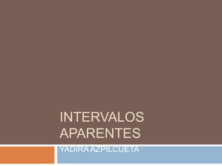 INTERVALOS
APARENTES
YADIRA AZPILCUETA
 