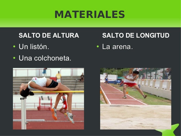 Salto de altura y salto de longitud