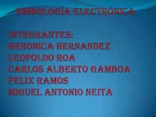 Simbología electrónica Integrantes: Beronicahernandez Leopoldo roa Carlos alberto gamboa Felix ramos Miguel antonioneita 