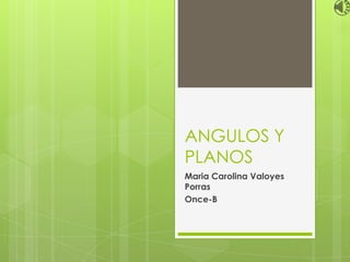 ANGULOS Y
PLANOS
Maria Carolina Valoyes
Porras
Once-B
 