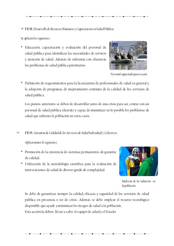 Funciones de la Salud Publica Funciones de la Salud Publica