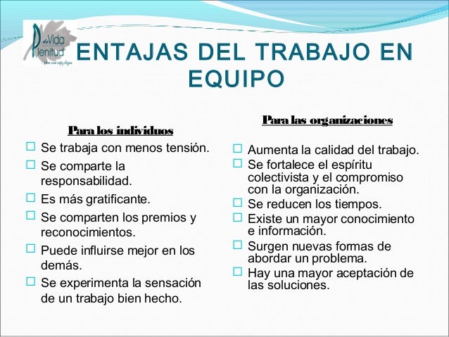 Resultado de imagen para VENTAJAS DEL EQUIPO DE TRABAJO