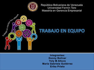 República Bolivariana de Venezuela
Universidad Fermín Toro
Maestría en Gerencia Empresarial

Extensión Mérida

 