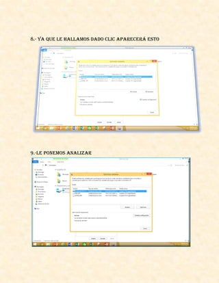 8.- ya que le hallamos dado clic aparecerá esto
9.-le ponemos analizar
 