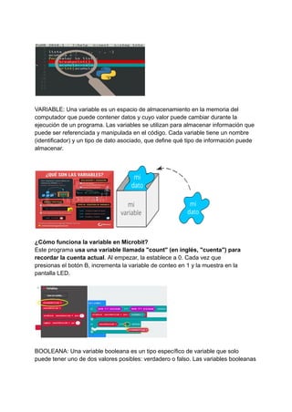 Trabajo sobre temas y subieras de la microbit | PDF