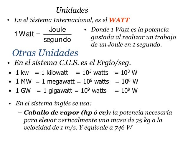 trabajo, energía y potencia