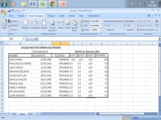 Trabajo en excel 3
