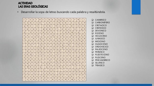 Trabajo eras geologicas