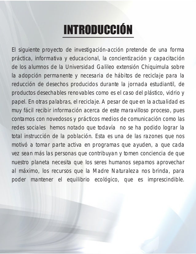 Trabajo escrito campaña de reciclaje