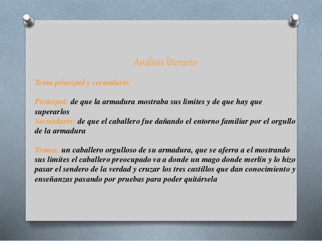 analisis de del caballero de la armadura oxidada