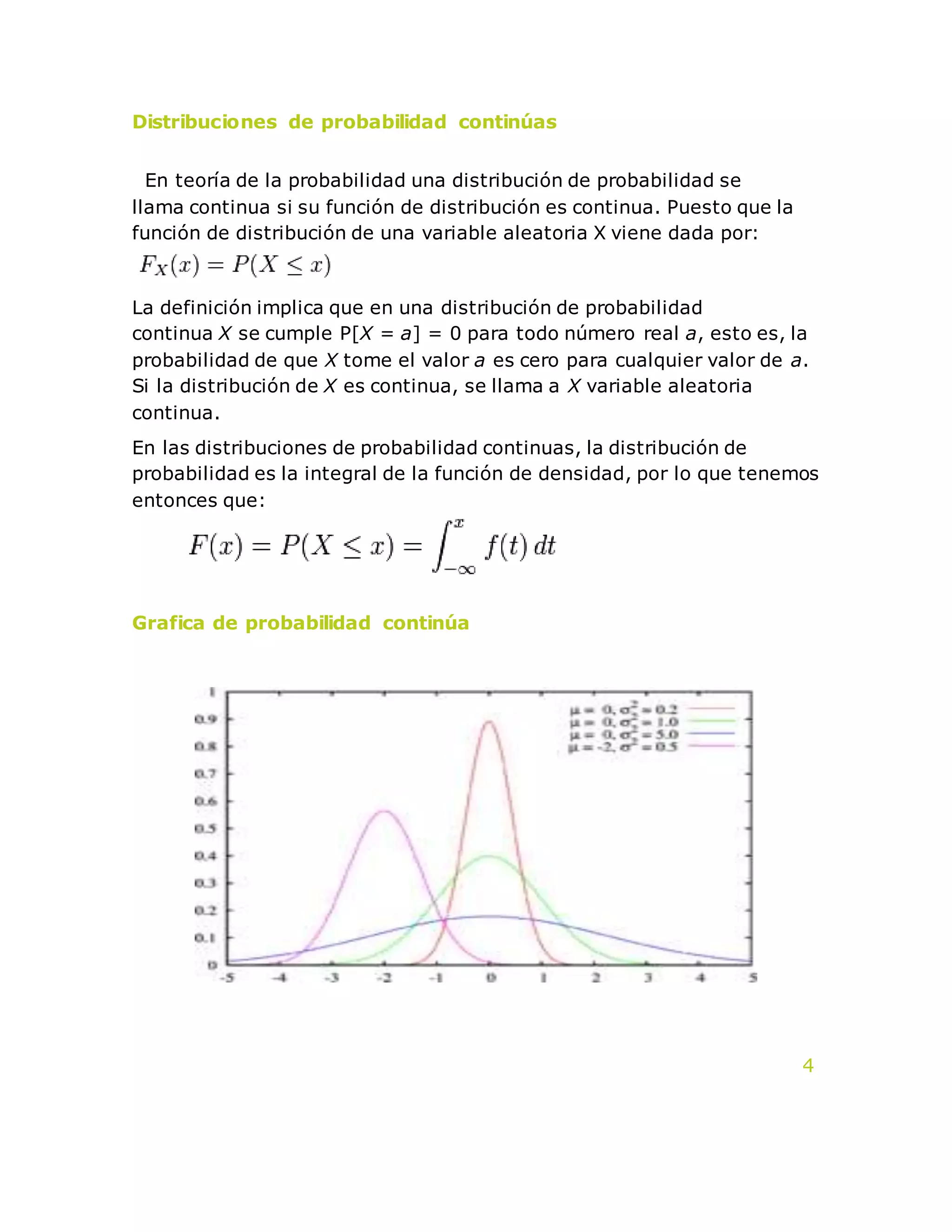 distribuciones de probabilidad continuas. | PDF