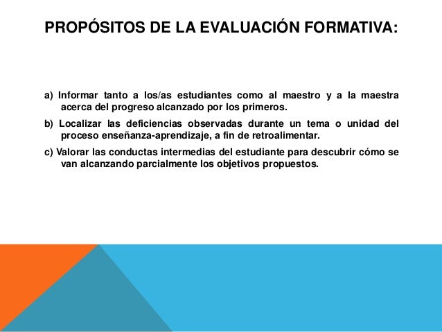 Trabajo evaluacion formativa
