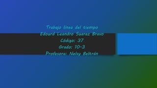 Trabajo línea del tiempo
Edourd Leandro Suarez Bravo
Código: 37
Grado: 10-3
Profesora: Nelsy Beltrán
 
