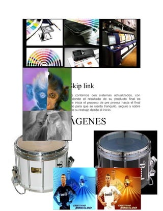 Skip link
En Talleres Gráficos de México contamos con sistemas actualizados, con
rigurosos controles de calidad, donde el resultado de su producto final es
totalmente previsible desde que se inicia el proceso de pre prensa hasta el final
del mismo. Ofrecemos lo necesario para que se sienta tranquilo, seguro y sobre
todo tenga muy claro el resultado de su trabajo desde el inicio.



                       IMÁGENES
 