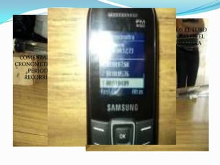 INCLINAMOS EL TUBO
APOYANDOLO EN EL
TACO DE MADERA
COMENZAMOS A
CRONOMETRAR LOS
PERIODOS
RECORRIDOS
 