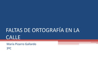 FALTAS DE ORTOGRAFÍA EN LA CALLE María Pizarro Gallardo 3ºC 
