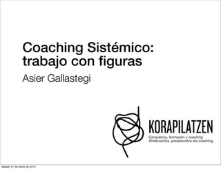 Coaching Sistémico:
               trabajo con ﬁguras
               Asier Gallastegi




sábado 21 de enero de 2012
 