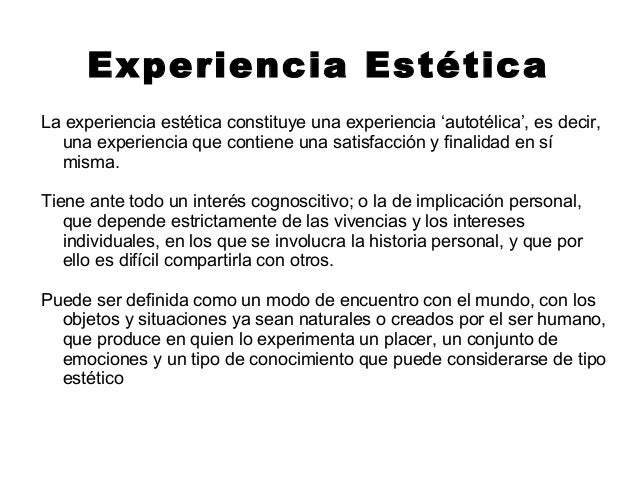 Experiencia Estética