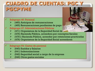 Contabilidad los gastos de personal