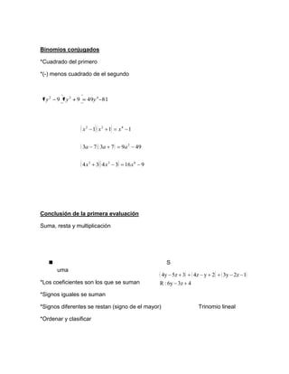 Expresión Algebraica – Monomio, binomio, trinomio y polinomio