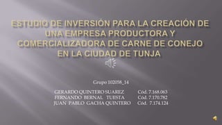 Grupo 102058_14

GERARDO QUINTERO SUAREZ
FERNANDO BERNAL TUESTA
JUAN PABLO GACHA QUINTERO

Cód. 7.168.063
Cód. 7.170.782
Cód. 7.174.124

 