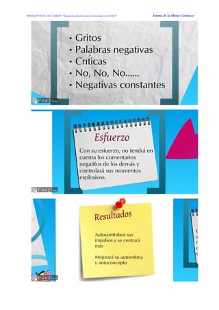 TRABAJO FINAL DEL CURSO: “Respuesta educativa para el alumnado con TDAH” Emma de la Mano Carrasco 
 