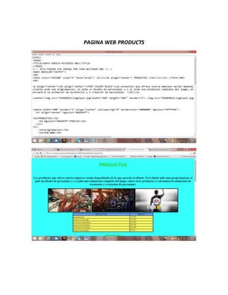 PAGINA WEB PRODUCTS