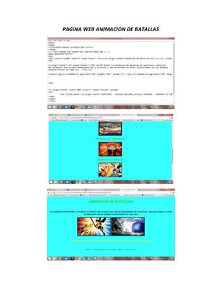 PAGINA WEB ANIMACION DE BATALLAS