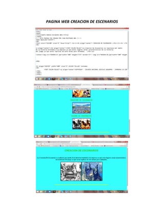 PAGINA WEB CREACION DE ESCENARIOS