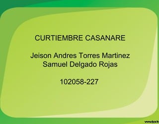 CURTIEMBRE CASANARE

Jeison Andres Torres Martinez
    Samuel Delgado Rojas

        102058-227
 
