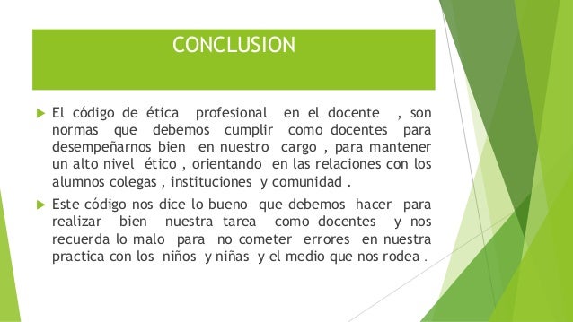 CODIGO DE ETICA PROFESIONAL COMO DOCENTE