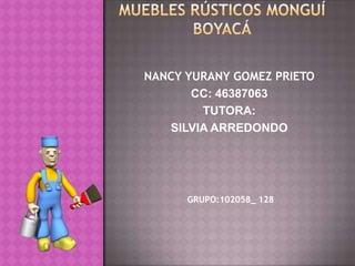 NANCY YURANY GOMEZ PRIETO
       CC: 46387063
        TUTORA:
   SILVIA ARREDONDO




      GRUPO:102058_ 128
 