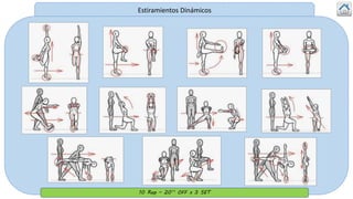 Estiramientos Dinámicos
10 Rep – 20’’ OFF x 3 SET
 