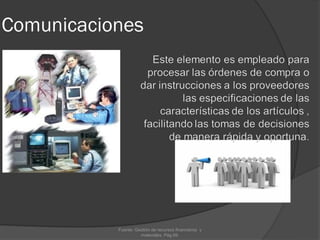 Comunicaciones




           Fuente: Gestión de recursos financieros y
                     materiales. Pág.69.
 