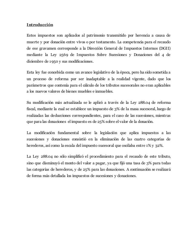 Trabajo final impuestos de sucesiones y donaciones en la 