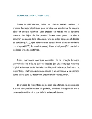 Trabajo final la fotosintesis