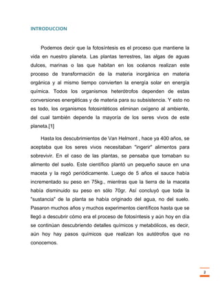 Trabajo final la fotosintesis