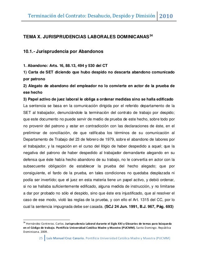 Carta De Despido En Republica Dominicana - j Carta De