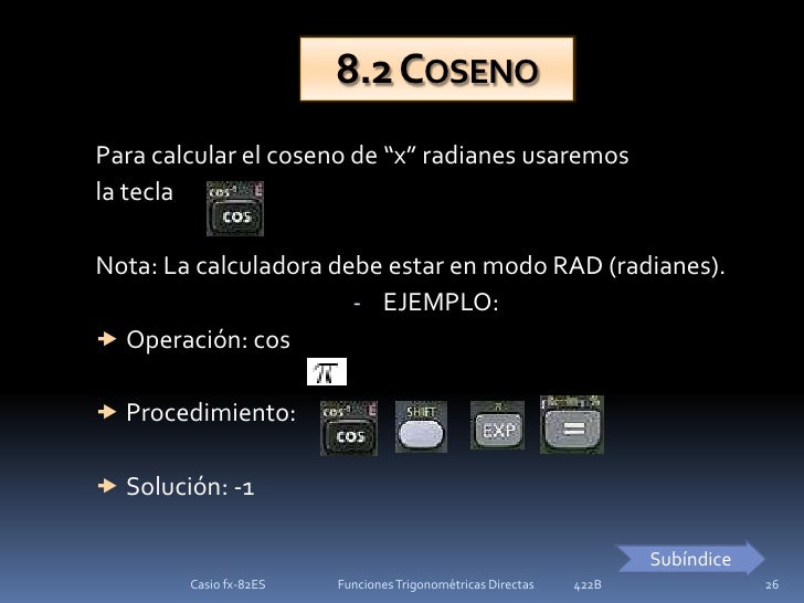 Coseno Al Cuadrado En La Calculadora