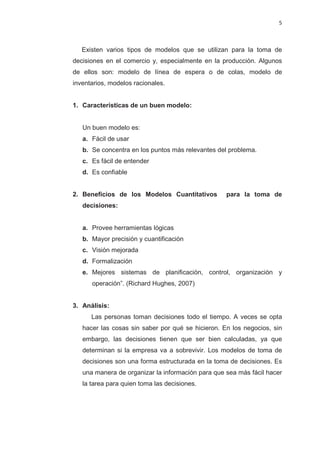 Trabajo final monografia modelos para la toma de decisionesss | PDF