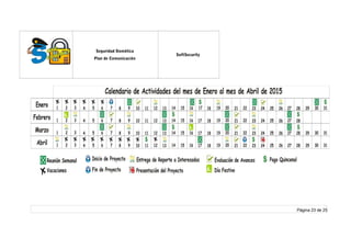 log
o
Seguridad Domótica
Plan de Comunicación
SoftSecurity
Página 23 de 25
 