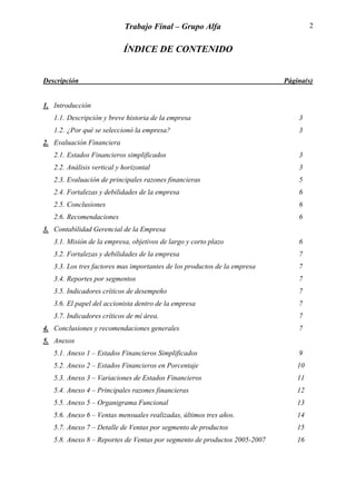 Trabajo Final de Contabilidad y Análisis Financiero | PDF