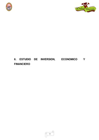 6. ESTUDIO DE INVERSION, ECONOMICO Y 
FINANCIERO 
44 
