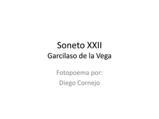 Soneto XXIIGarcilaso de la Vega Fotopoemapor: Diego Cornejo 