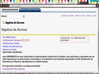 damos clic en calificaciones
parciales.
 