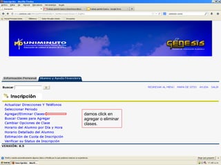 damos click en
agregar o eliminar
clases.
 