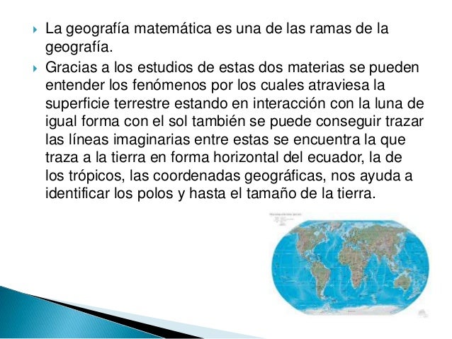 LAS MATEMÁTICAS Y SU RELACIÓN CON LA GEOGRAFIA