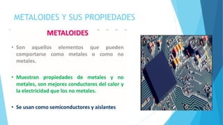 METALOIDES Y SUS PROPIEDADES
 