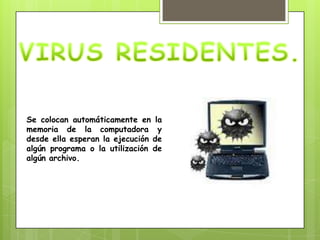 Se colocan automáticamente en la
memoria de la computadora y
desde ella esperan la ejecución de
algún programa o la utilización de
algún archivo.
 